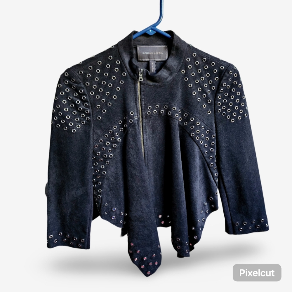BCBGMAXAZRIA Black Studded Jacket